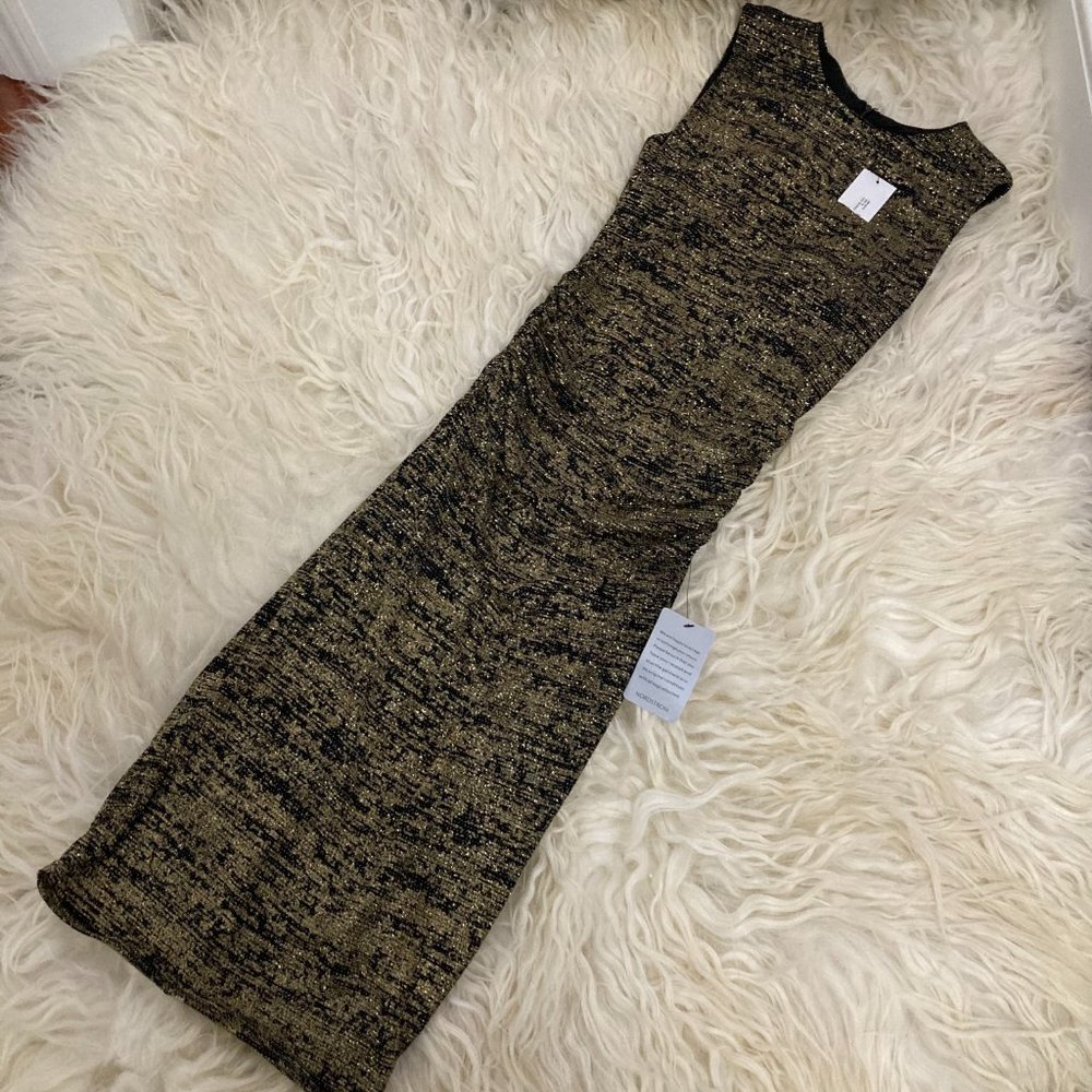 HALSTON HERITAGE Tweed Pattern Midi Length Dress
